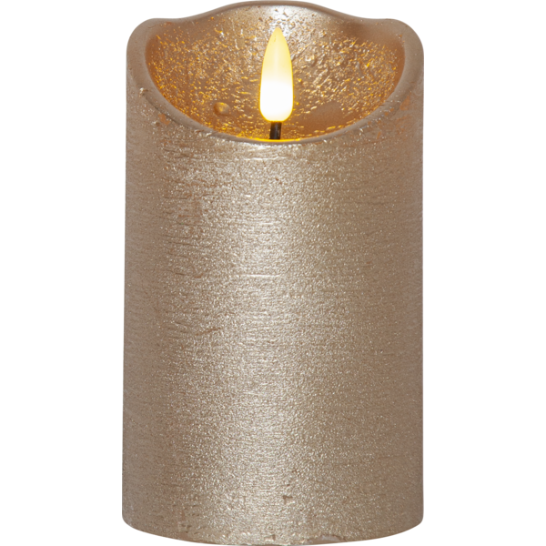 LED Blockljus Flamme Rustic Gold - 12,5 cm - 2