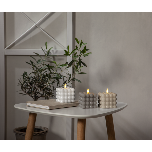 Batteriljus med timer  - Led - Blockljus - Vit - Dot - 6