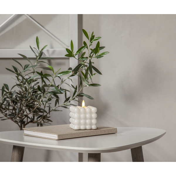 Batteriljus med timer  - Led - Blockljus - Vit - Dot - 8