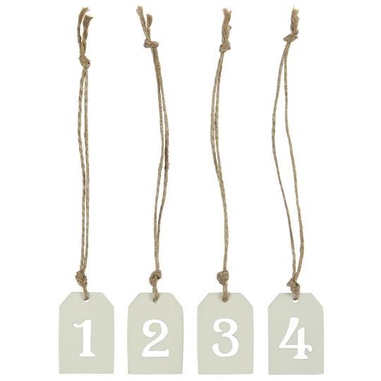 Adventssiffror 1-4 - Etikett - Metall - 3,5x2,5 cm - 4