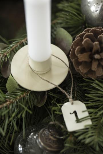 Adventssiffror 1-4 - Etikett - Metall - 3,5x2,5 cm - 8