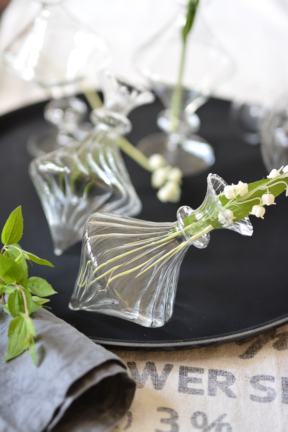 FLAT VASE GLASS VASE OLIVIA STRIPE - 3