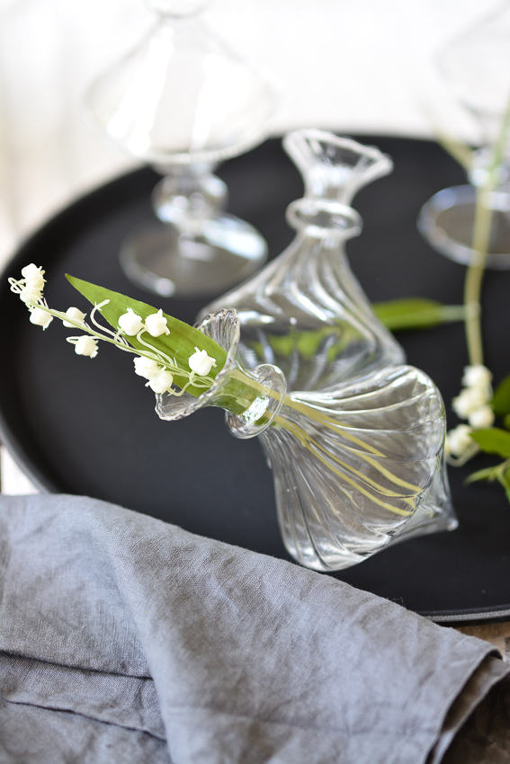FLAT VASE GLASS VASE OLIVIA STRIPE - 6
