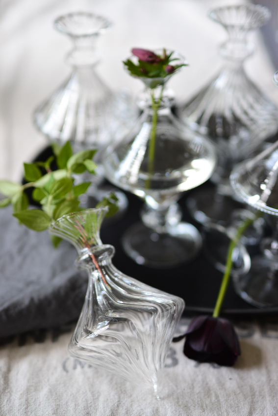 FLAT VASE GLASS VASE OLIVIA STRIPE - 10