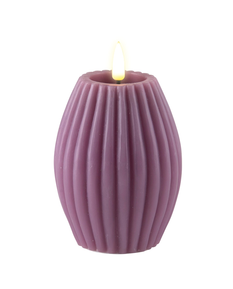 Deluxe Homeart - Block Candle Oval - Purple - 7.5x10 cm - 2