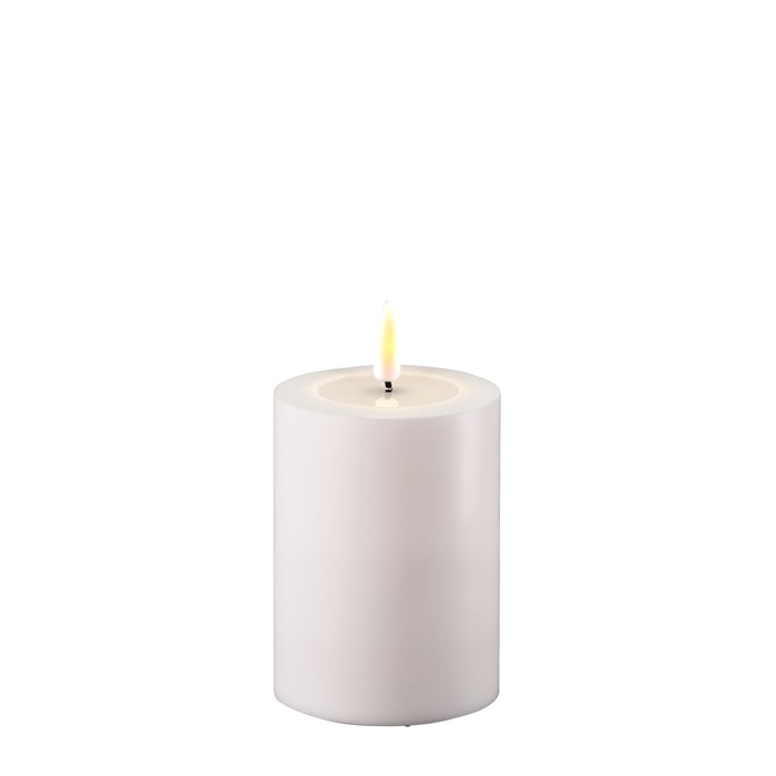 Deluxe Homeart - Outdoor Block Candle - White - 7.5x10 cm - 2