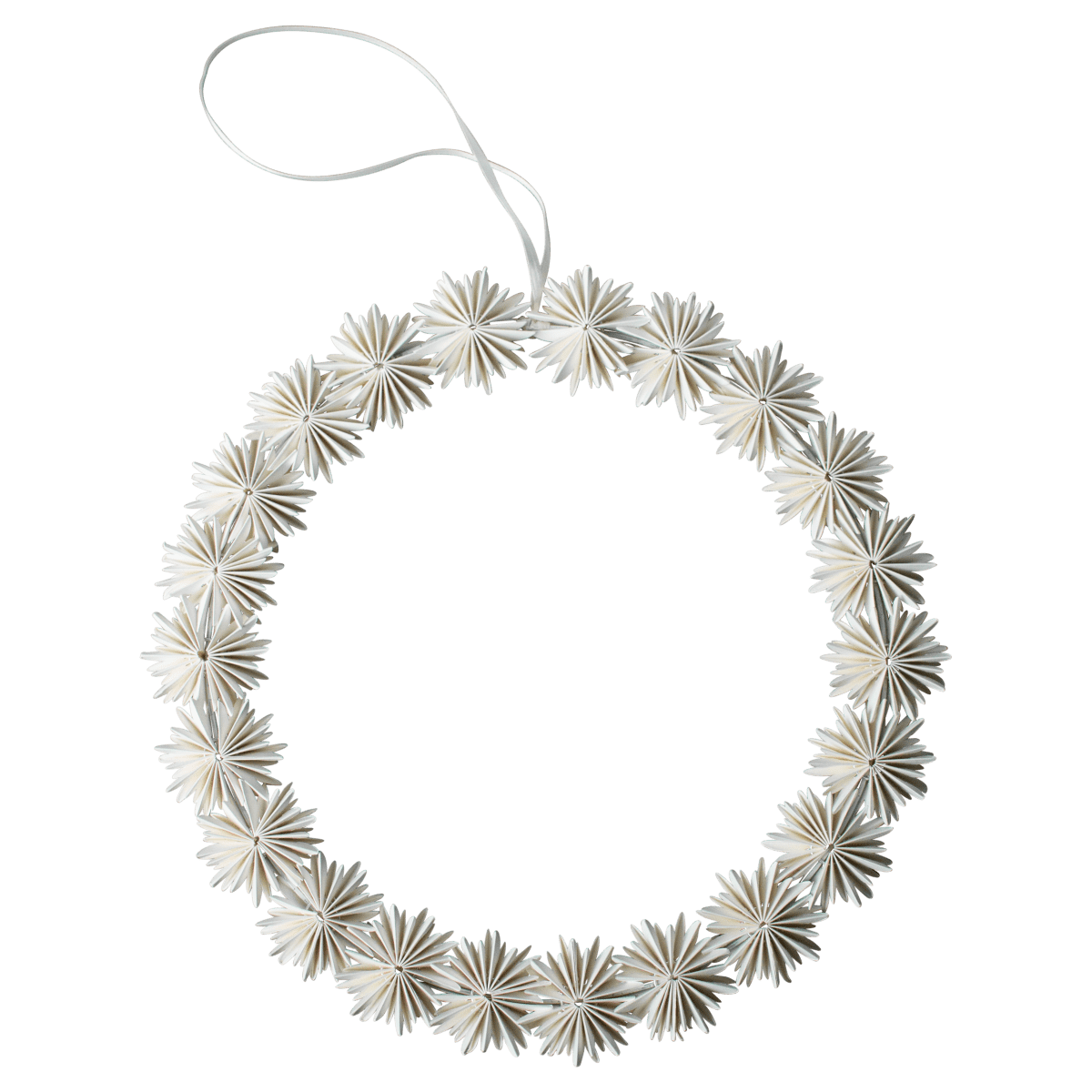 Paper Flake Wreath - White - Paper Wreath - 35 cm - White - DBKD - 9