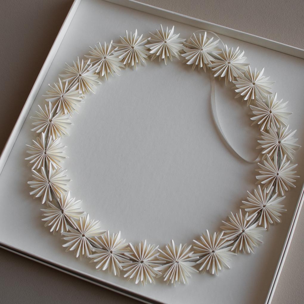 Paper Flake Wreath - White - Paper Wreath - 35 cm - White - DBKD - 3
