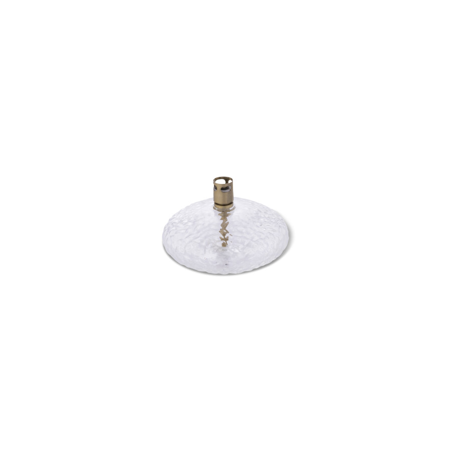 Oil lamp hammered glass - Disc - Brass - 10 cm - 2