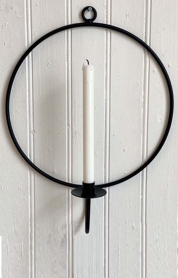 Iron wall candle ring - Wall candle holder - Ø 36 cm - 3