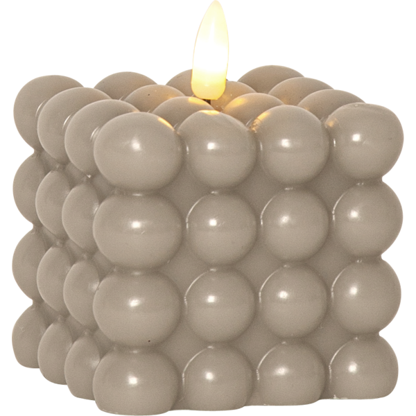 Battery light with timer - LED - Block light - Beige - Dot - 4