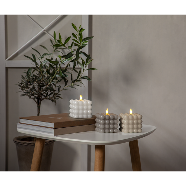 Battery light with timer - LED - Block light - Beige - Dot - 5