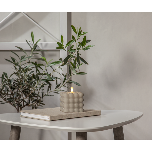 Battery light with timer - LED - Block light - Beige - Dot - 6