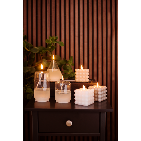 Battery light with timer - LED - Block light - Beige - Dot - 10