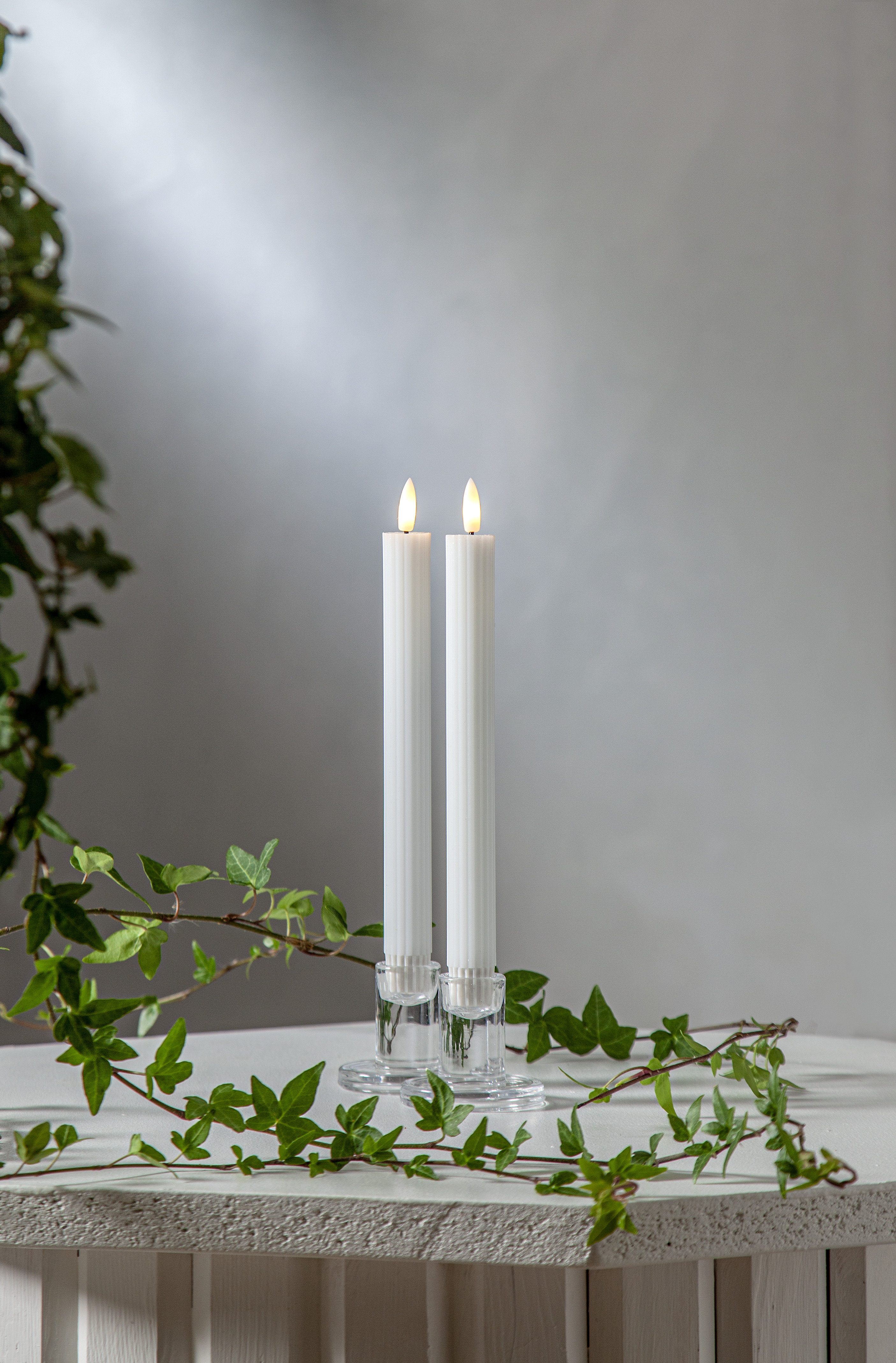LED Crown Candle/Antique Candle Battery-powered Stripe White 25 cm - 2-pack - 10