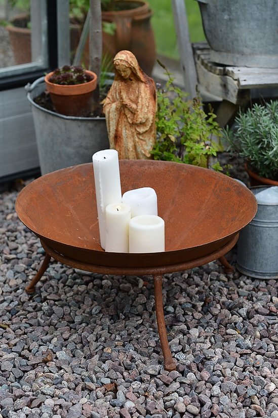 ELDFAT / ELDKORG / ELDSKÅL METALL ROST Ø 47 CM - VitVitareVitast