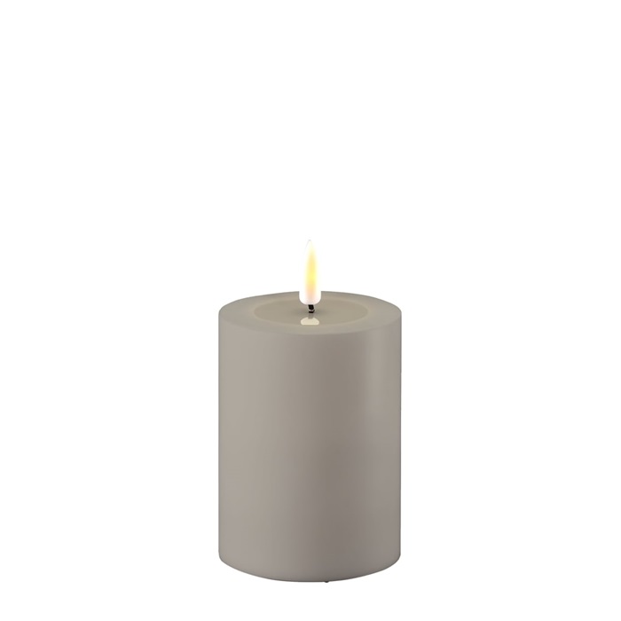 Deluxe Homeart - Outdoor Block Candle - Grey - 7.5x10 cm - 10
