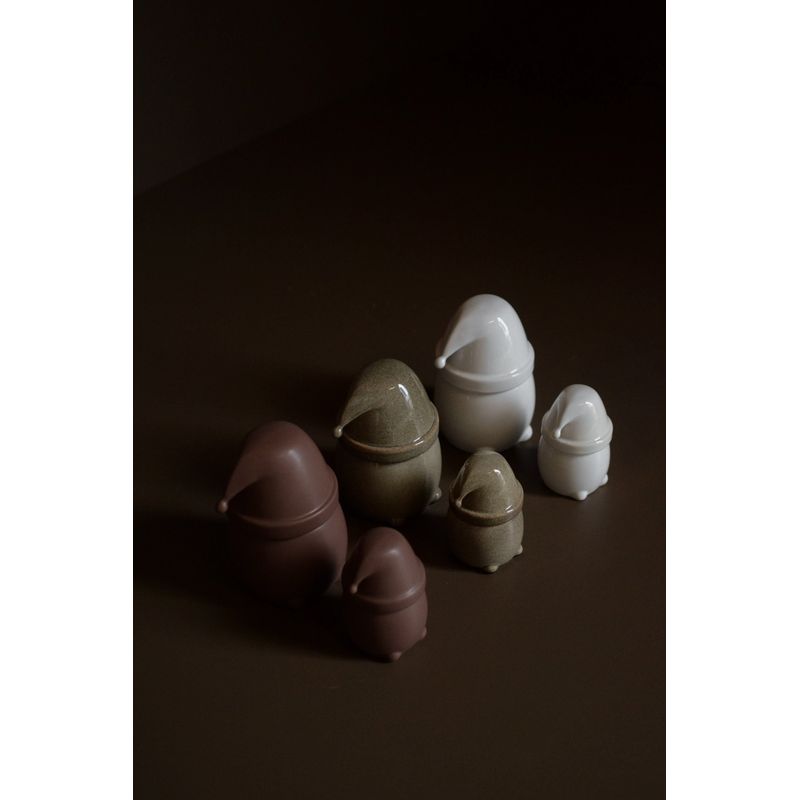 Tomte Skål - Eating Santa - Large - Shiny White - DBKD - 5