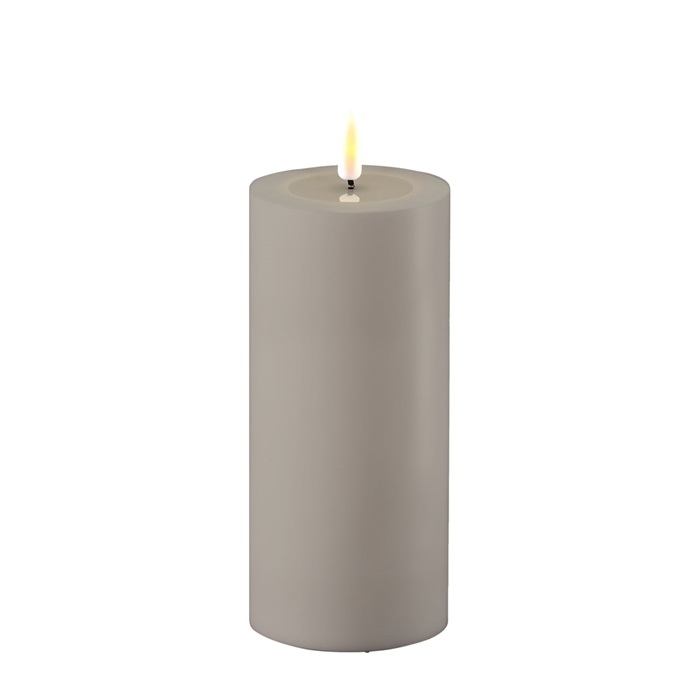 Deluxe Homeart - Utomhus Blockljus - Grå - 7,5x15 cm - 10