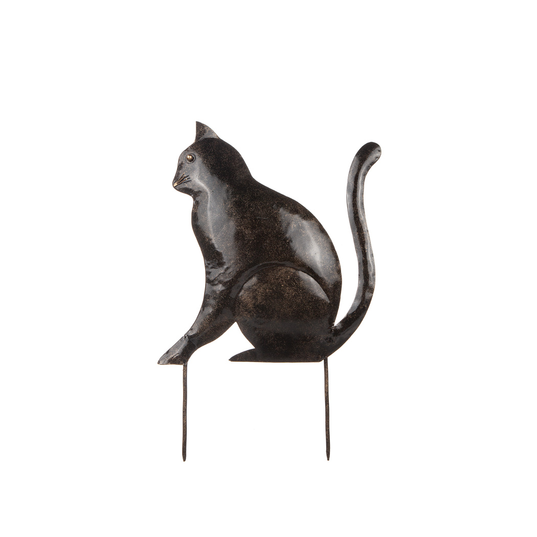 Cat stick in hammered sheet metal - 35 cm - 2
