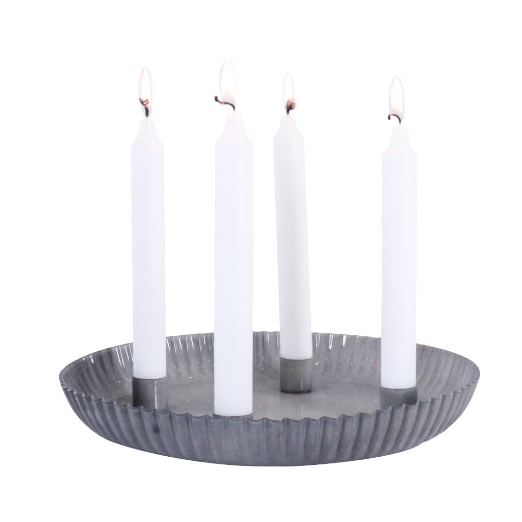 Ljusstake - Adventsljusstake - Ljusbricka - Ljusfat - Greige - Ø27 cm - 2