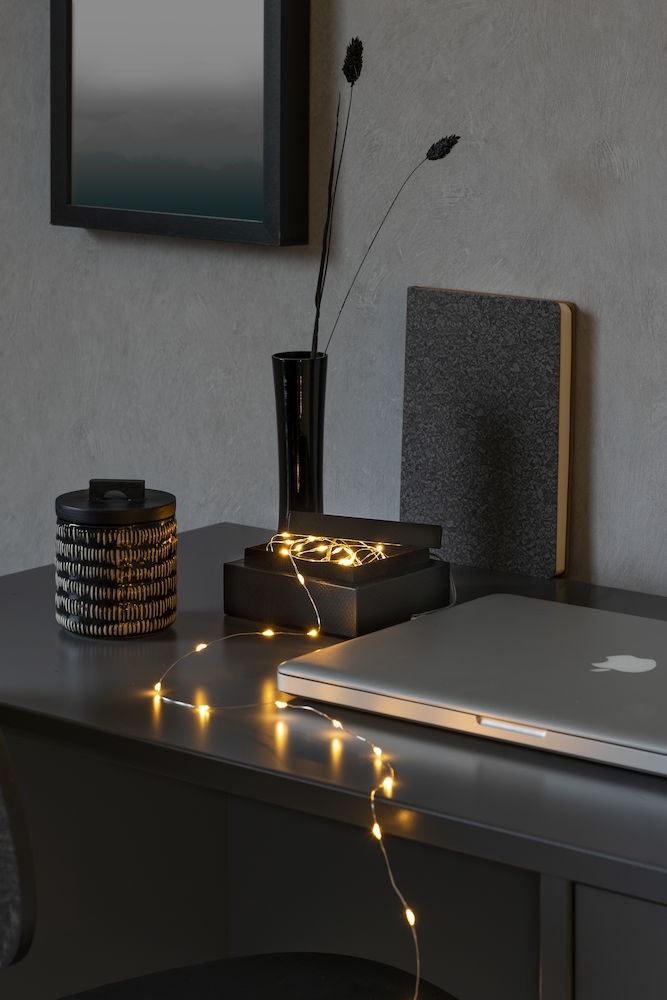 Light string Dew Drop - Silver - 50 warm white LED lights - USB connector