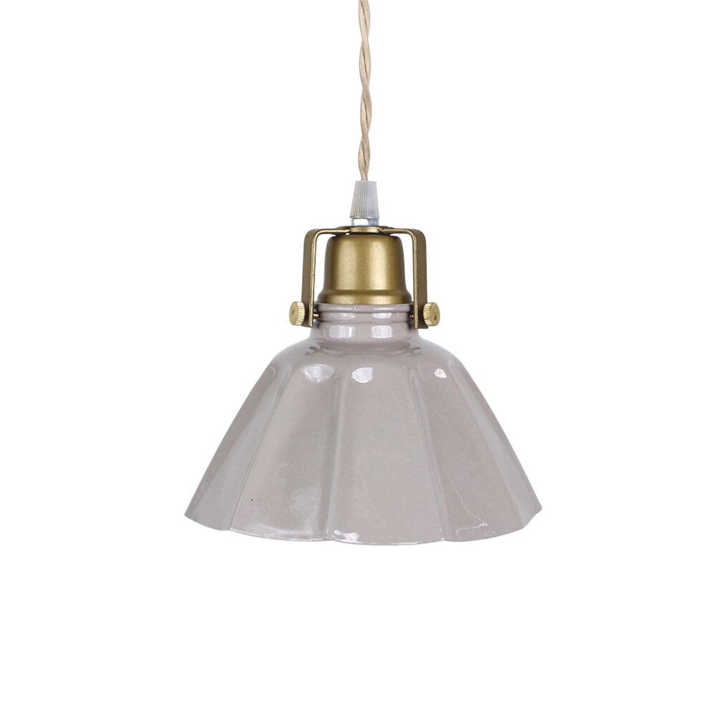 Ceiling lamp - Lamp - Shoemaker's lamp - Sheet metal - Beige - 25x15 cm - 2