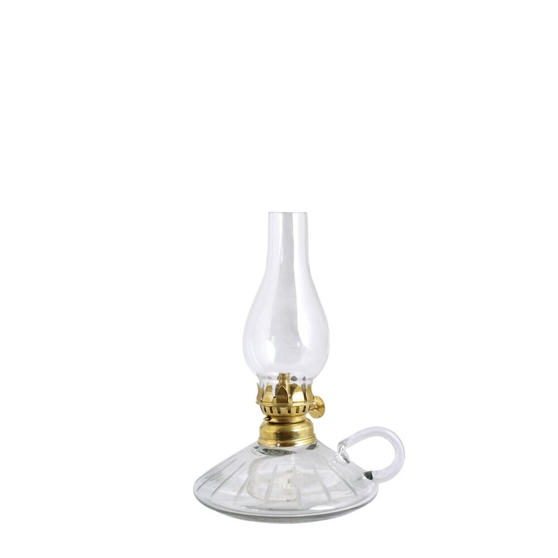 Fotogenlampa med etsat mönster och handtag - Glas  - 3