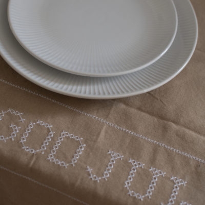 Kryss Beige recycling löpare - 44x140 cm - 4