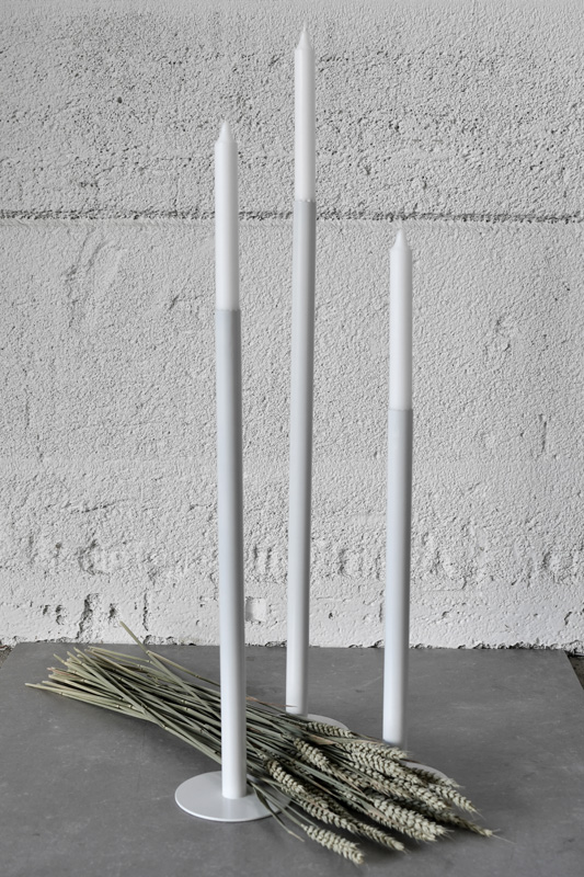 Liten vit ljusstake - 40 cm - 5