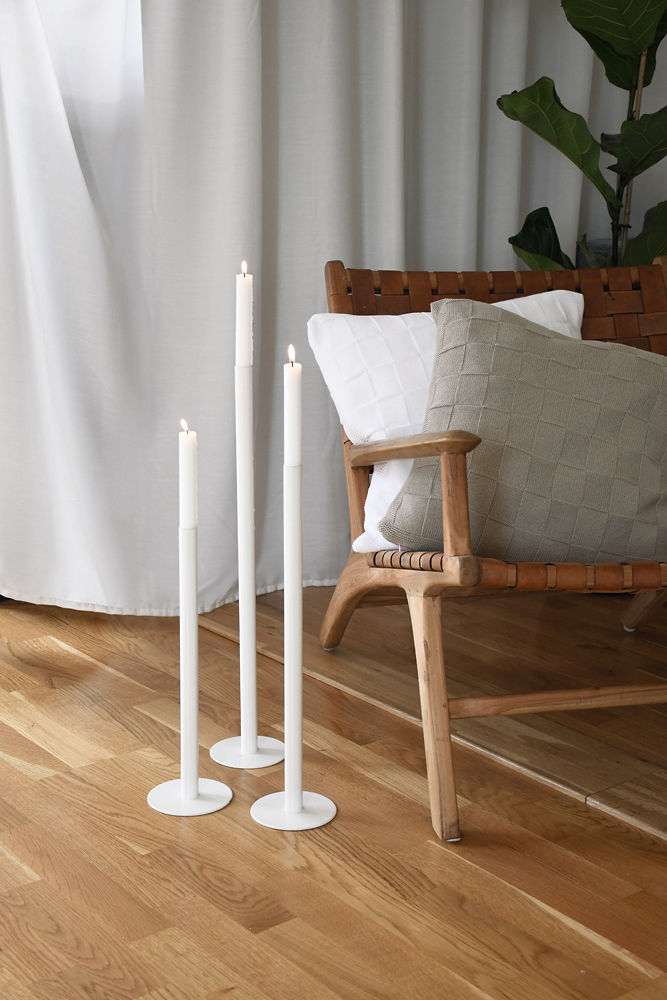 Liten vit ljusstake - 40 cm - 2
