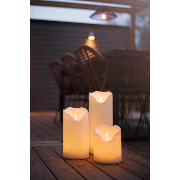 LED Block Candle Grand - White - 20 cm - 12