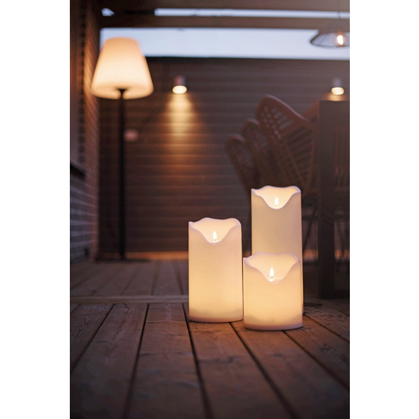 LED Block Candle Grand - White - 20 cm - 6