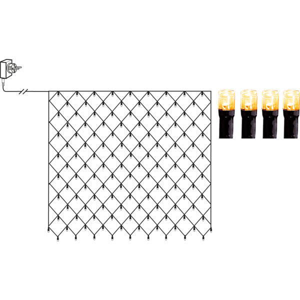 Warm white light net - String lights - Christmas lighting - 160 LED lights - 2x2 metres - 6