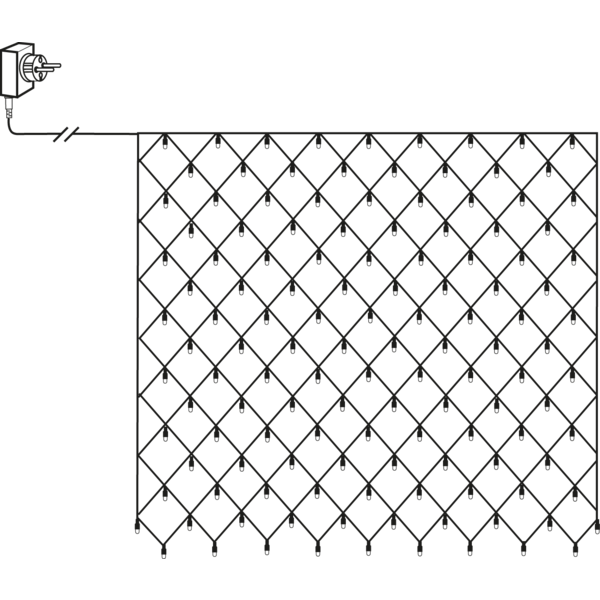 Warm white light net - String lights - Christmas lighting - 160 LED lights - 2x2 metres - 5