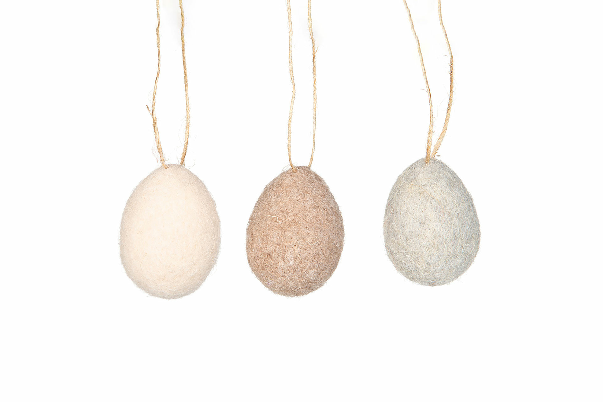 Eggs with hangers - Wool - Beige/Brown/Grey - 9-pack - 4