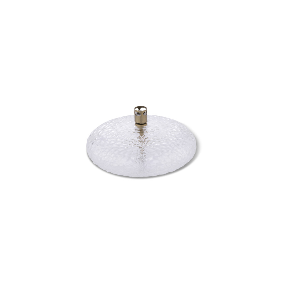 Oil lamp hammered glass - Disc - Brass - 14 cm - 3