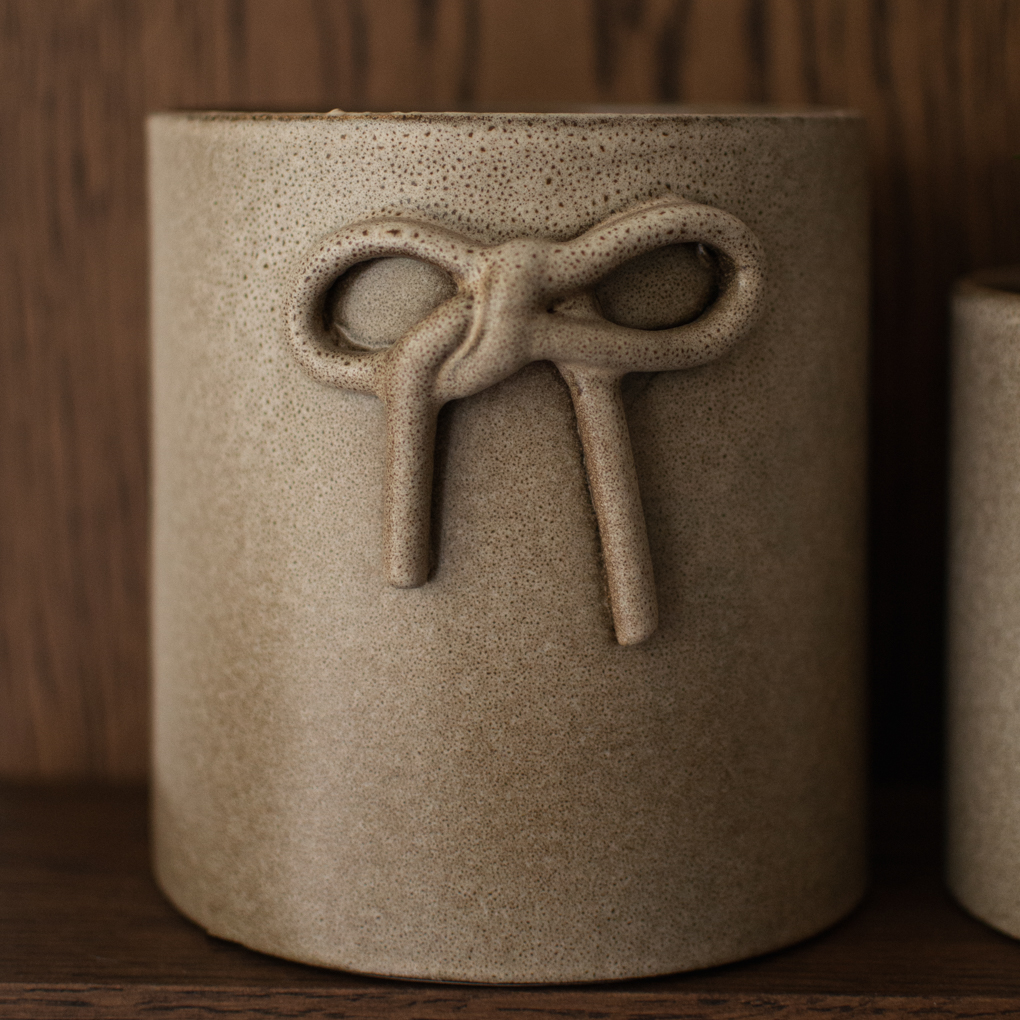 Bow Pot - Large Pot - Beige - 13x14 cm - DBKD - 4