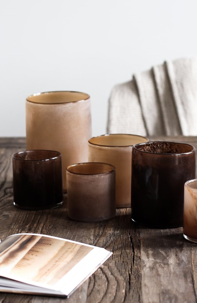 Lantern - Candlestick - Frost - Brown - Small - 9