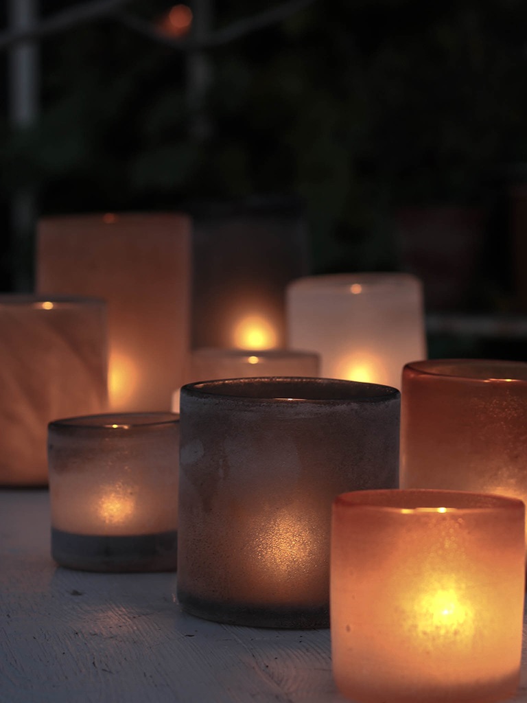 Lantern - Candlestick - Frost - Brown - Small - 3