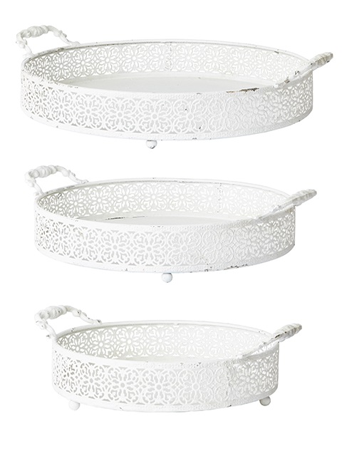 Bricka - Fat - Antikvit - 3-pack