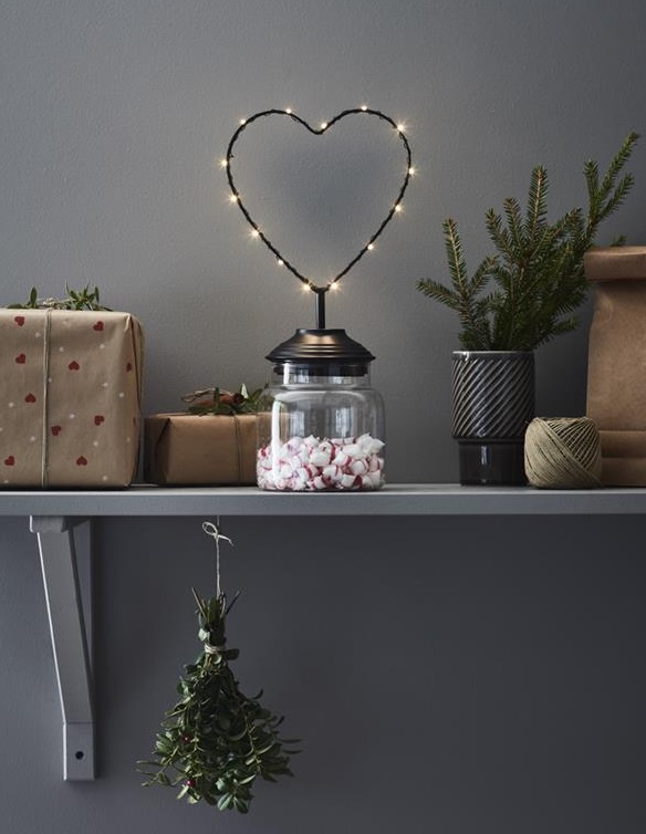 Glass jar with heart - LED
