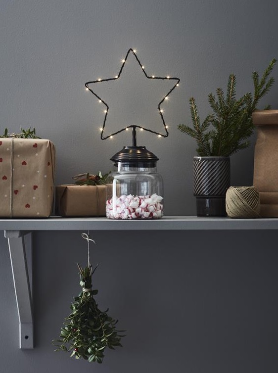 Glass jar with star - LED