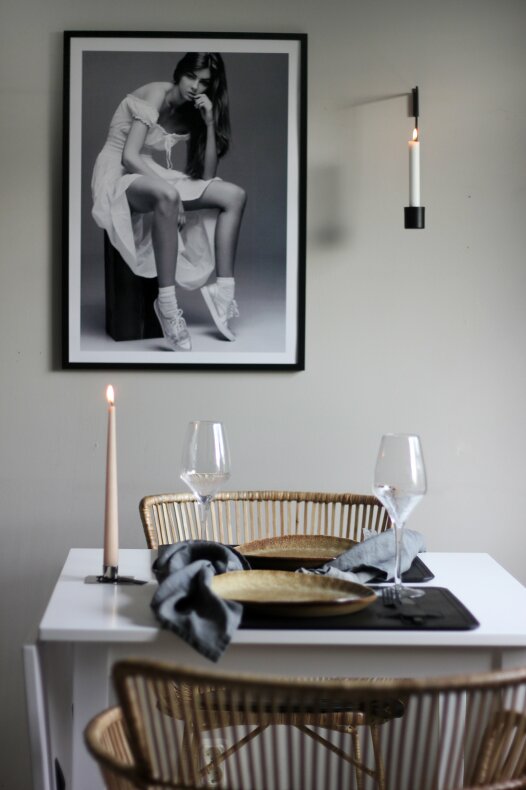 Wall candle holder - Hanging candle holder - Hanging candle holder - Crown candle/Tealight - Black - 30 cm - 2