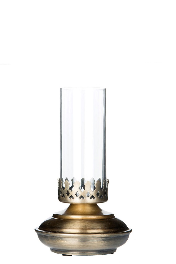 Lantern - Candlestick - Lamp for tea lights - Antique Brass - 6