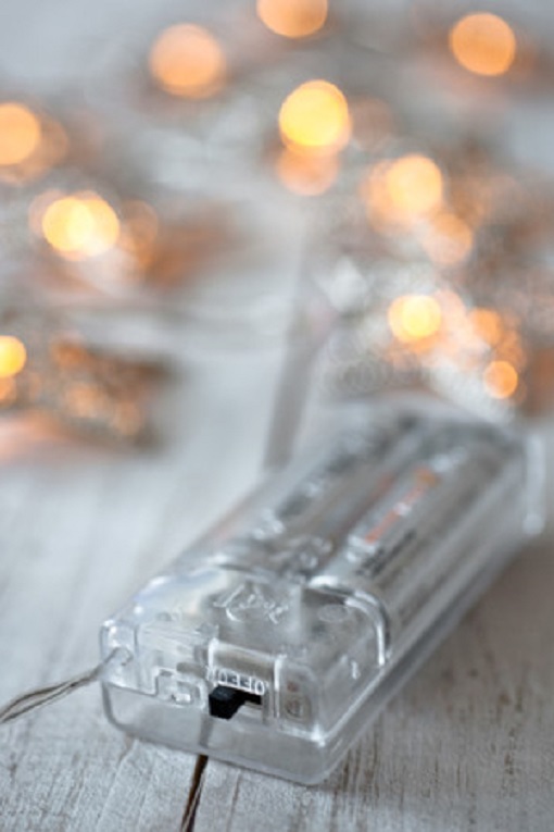 Ljusslinga - 10 st Stjärnor - Silver - Batteridriven - Timer - 7