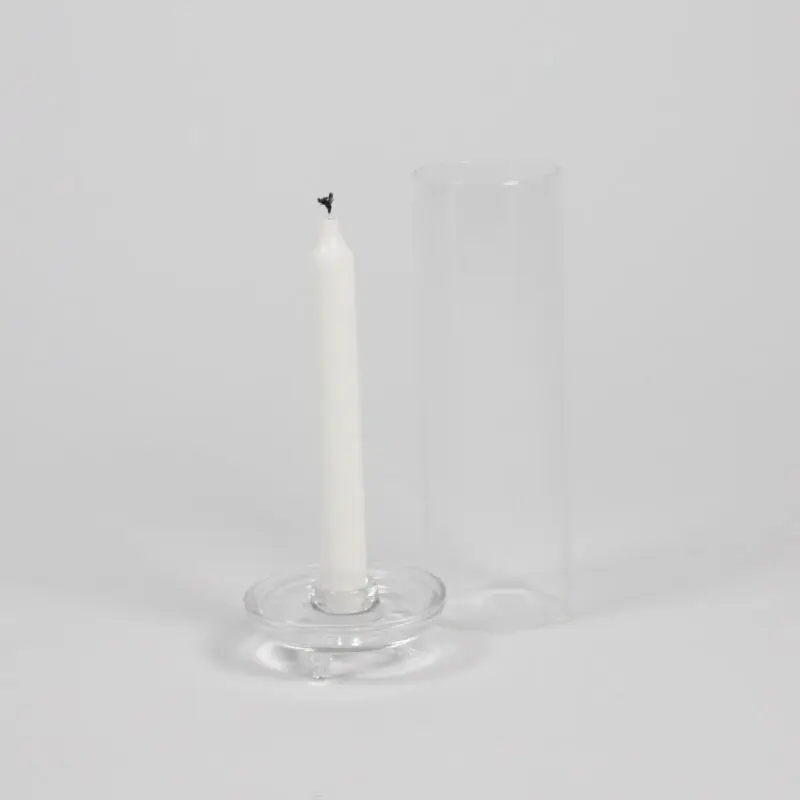 Lantern - Candle holder for crown candles - Glass - 25.5x10 cm - 10