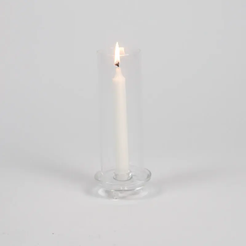 Lantern - Candle holder for crown candles - Glass - 25.5x10 cm - 9