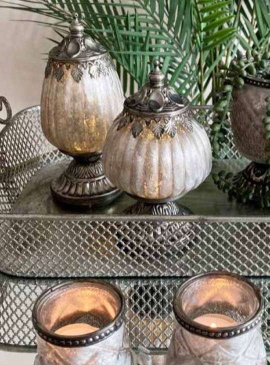 Lantern - Glass bell jar - LED - Oblong - 18 cm - 3