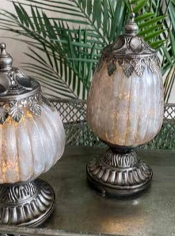 Lantern - Glass bell jar - LED - Oblong - 18 cm - 4